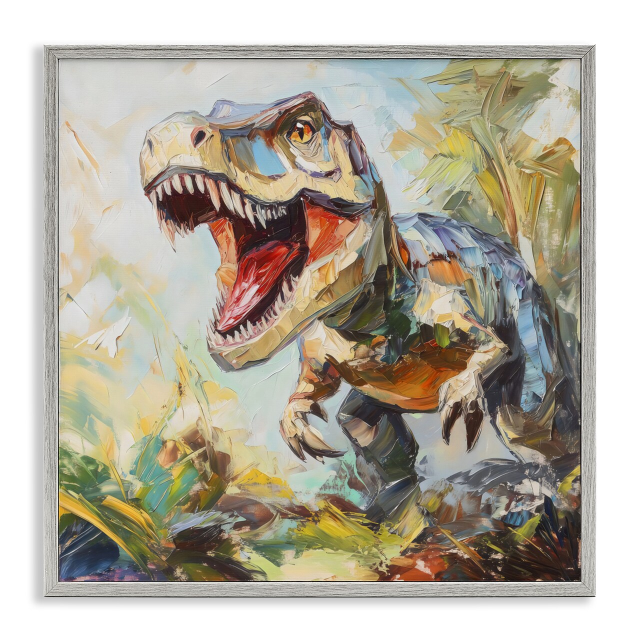 Stupell Industries Enchanting T-Rex Roar Framed Giclee, design by Creative Studio